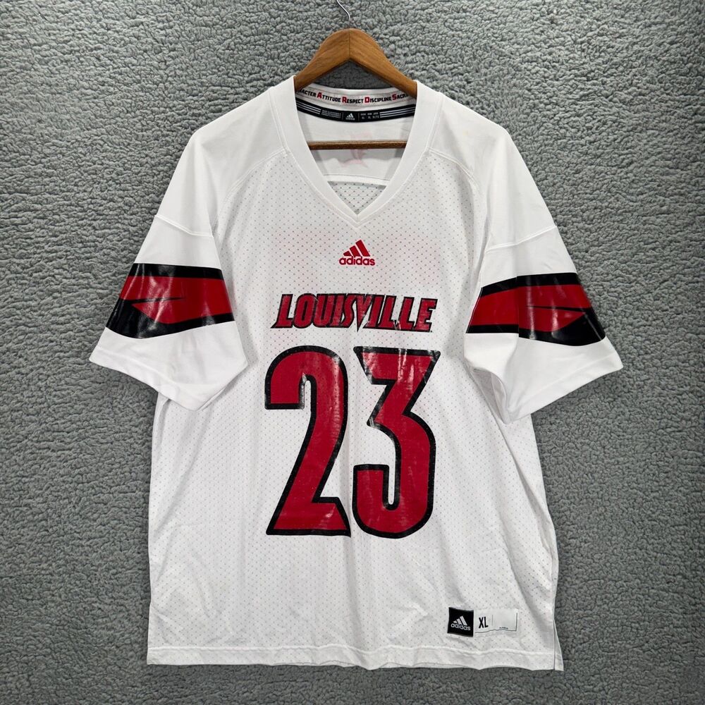 Adidas Louisville Cardinals #23 White Football Jersey Men’s XL
